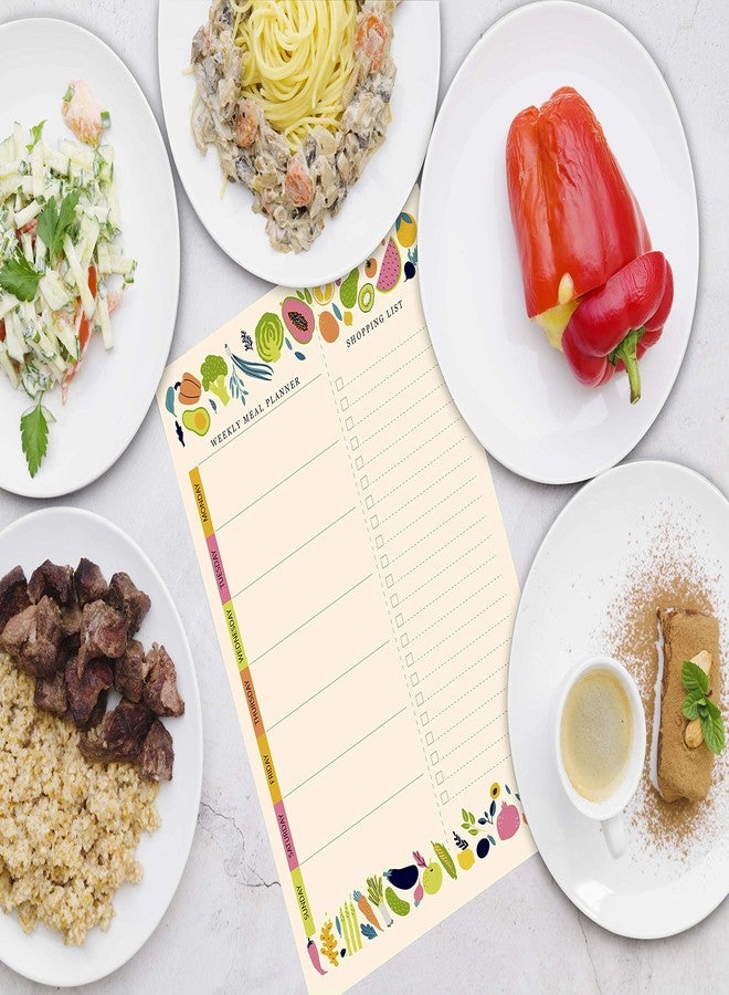 mudrit Magnetic Weekly Meal Planner Notepad with Tear Off Grocery Shopping List for Fridge | What To Eat Pad - 52 sheets, 7” x 10” - Image 5