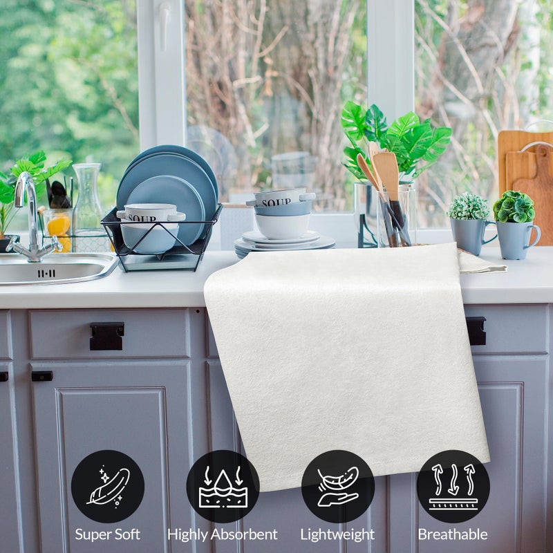 ROYALE LINENS Flour Sack Towels â€“ 24 Pack 28x28 Inch White Kitchen Dish Towels â€“ 100% Cotton Tea Towels for Bread Proofing, Cheese Straining, Baking, Cleaning, Drying, Embroidery, Multipurpose Use - Image 4