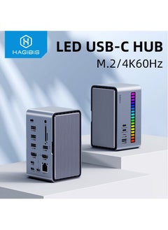 Hagibis Hagibis USB C Docking Station with Dual HDMI-compatible M.2 SSD Enclosure Ethernet 100W PD USB Hub SD/TF for Laptop Macbook Pro (U100 PRO)  - Image 2