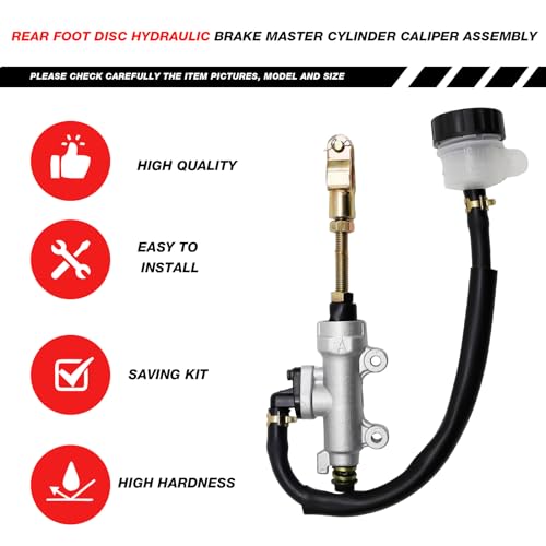 EATAKWARD Rear Foot Disc Hydraulic Brake Master Cylinder Caliper Assembly, Replacement for 150cc 200cc 250cc Taotao Coolster Roketa Vitacci Peace SunL RPS Icebear Chinese ATV Quad 4 Wheeler Dune Buggy - Image 3