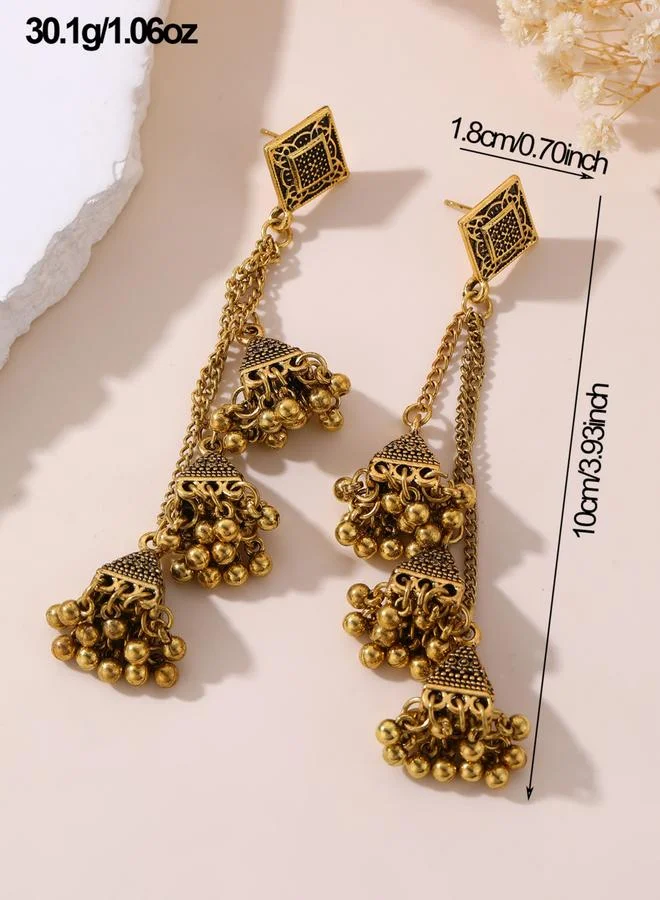 تايك تو أقراط جهوكا متدلية بلون ذهبي