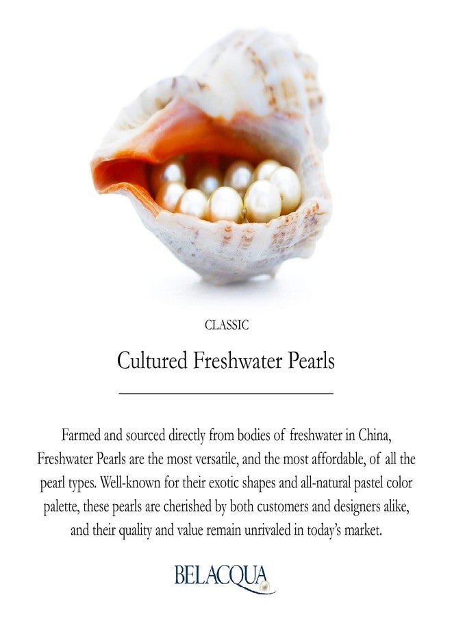 Belacqua Sterling Silver AAA Quality Black Freshwater Cultured Button Pearl Stud Earrings for Women, Size - 8.0-9.0mm, Real Pearl Jewelry for Women, Gift Box Included, Jewelry for Her - Image 5