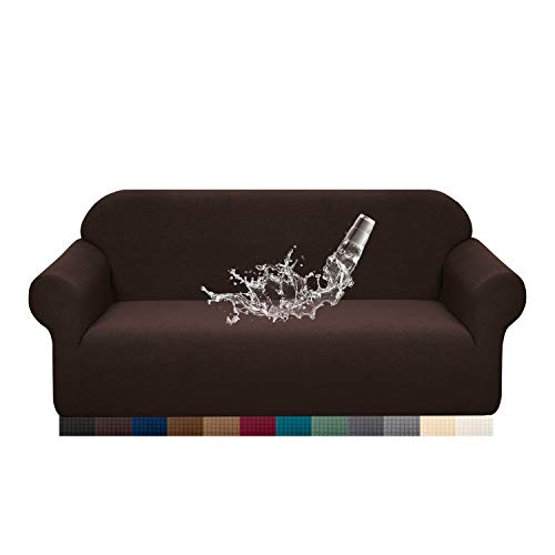 Granbest Premium Water Repellent Sofa Cover High Stretch Couch Slipcover Super Soft Fabric Couch Cover (Chocolate, Large) - Image 1