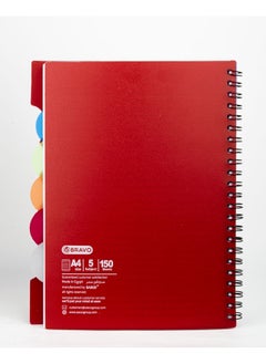 Bravo Bravo Elegant Spiral Notebook - 150 Sheets - A4 Size - Red  - Image 2