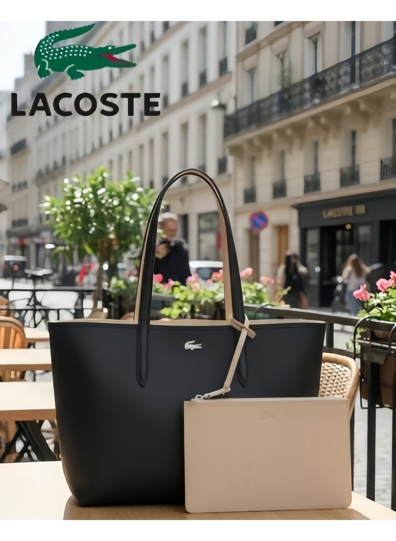 Lacoste Women's Double sided Two tone Large Capacity Handbag, Fashionable Multi functional, Camera Bag - Image 1