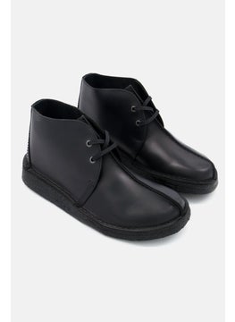 clarks حذاء كاجوال برباط متوسط الحجم للرجال، أسود  - Image 1