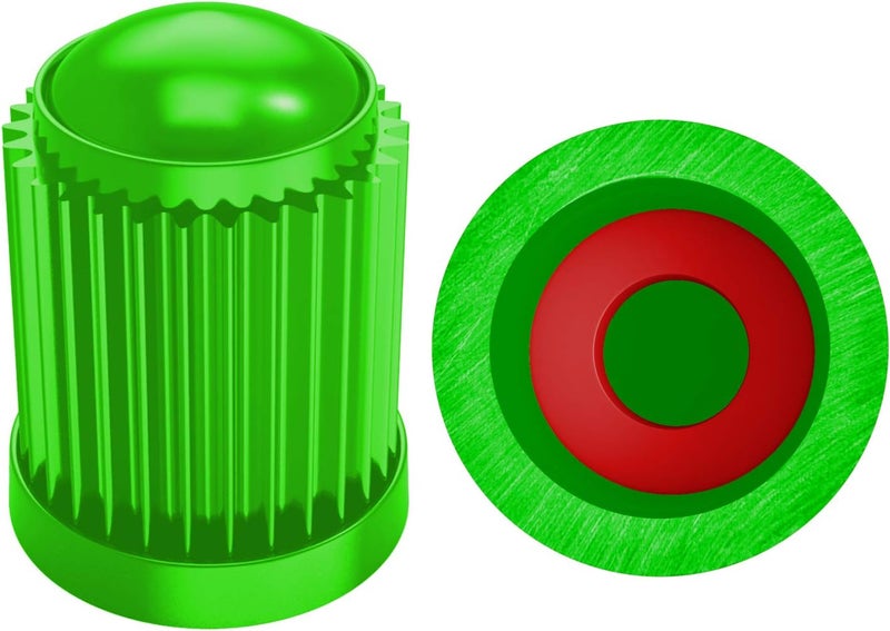 SAMIKIVA (30 Pack) Tire Stem Valve Caps, with O Rubber Ring, Universal Stem Covers for Cars, SUVs, Bike and Bicycle, Trucks, Motorcycles, Airtight Seal Heavy Duty (Green (30 Pack)) - Image 1