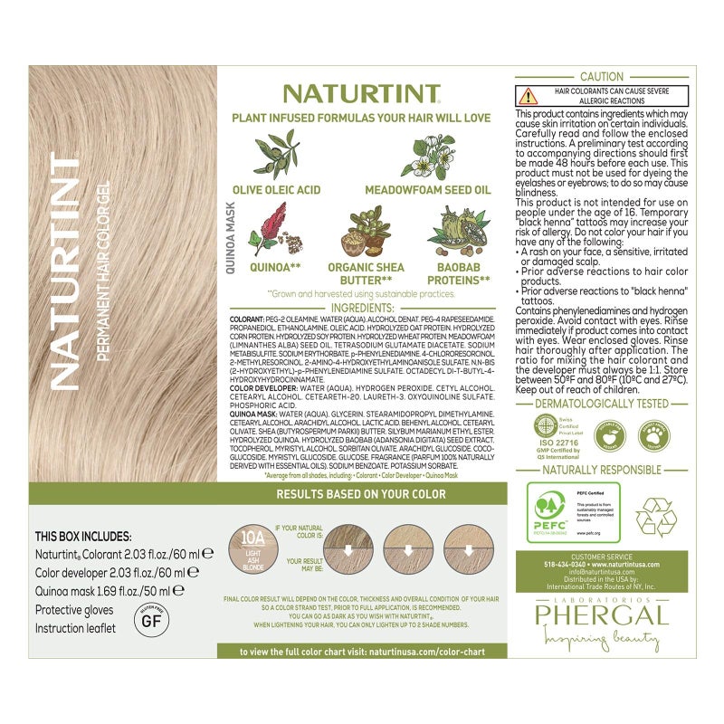 Naturtint 10A Light Ash Blonde Permanent Hair Color (Pack of 1), Ammonia Free, Vegan, Cruelty Free, up to 100% Gray Coverage, Long Lasting Results (Packaging may vary) - Image 4