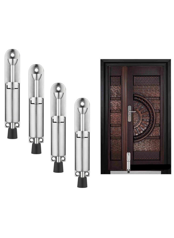 ROBUSTLINE Pack Of 4 Foot Door Stopper Stainless Steel Slip Resistant For Tiles Carpet Wood And Laminate Floors And Other Floor Surfaces Stop Ds047 