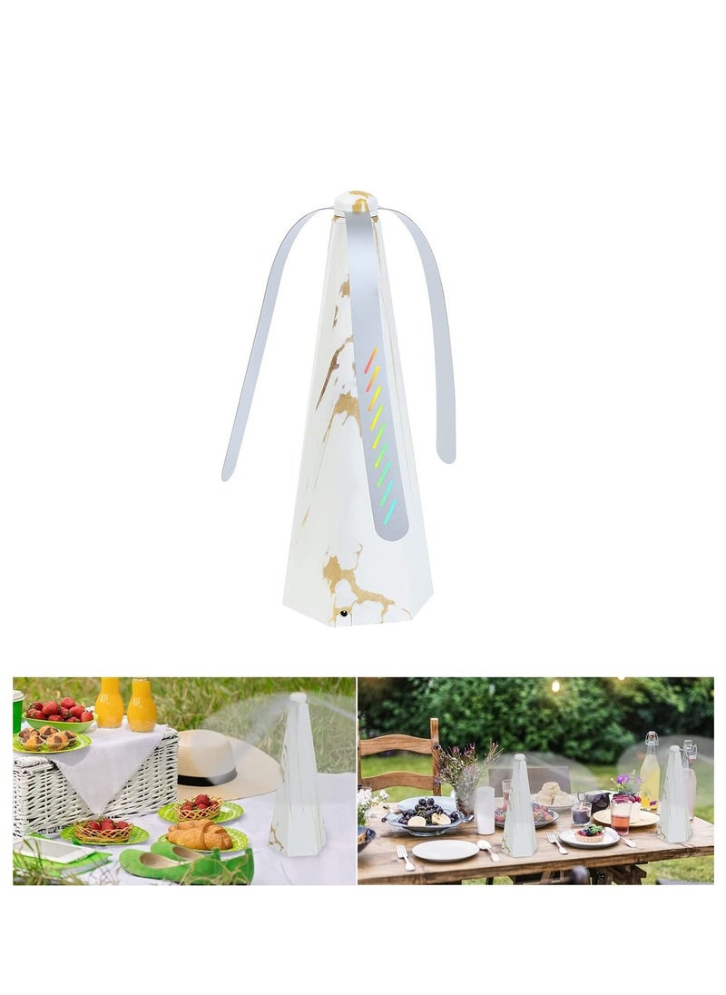 SYOSI Fly Repellent Fan for Tables Insects Fan Fly Portable Wood Grain Table Fan for Table Patio Bug and Portable Fly Deterrent Bug Repellent Fan Keep Flies Away from Your Food Enjoy Outdoor Meal  - Image 1