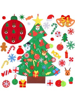 Max Fun Diy Felt Christmas Tree Set Plus Tic Tac Toe Games For Kids Toddlers Wall Hanging Decorations Felt Craft Kits For Xmas Gifts Party Favors  - Image 1