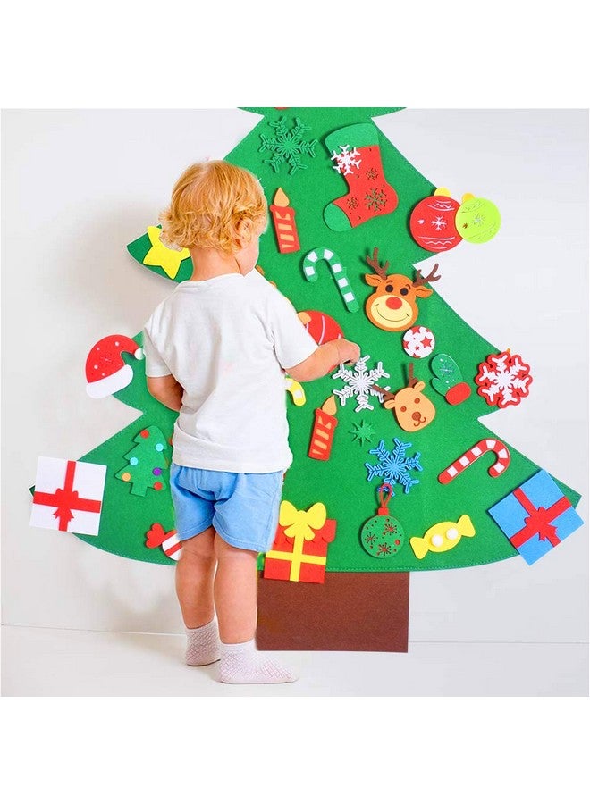 Max Fun Diy Felt Christmas Tree Set Plus Tic Tac Toe Games For Kids Toddlers Wall Hanging Decorations Felt Craft Kits For Xmas Gifts Party Favors - Image 3