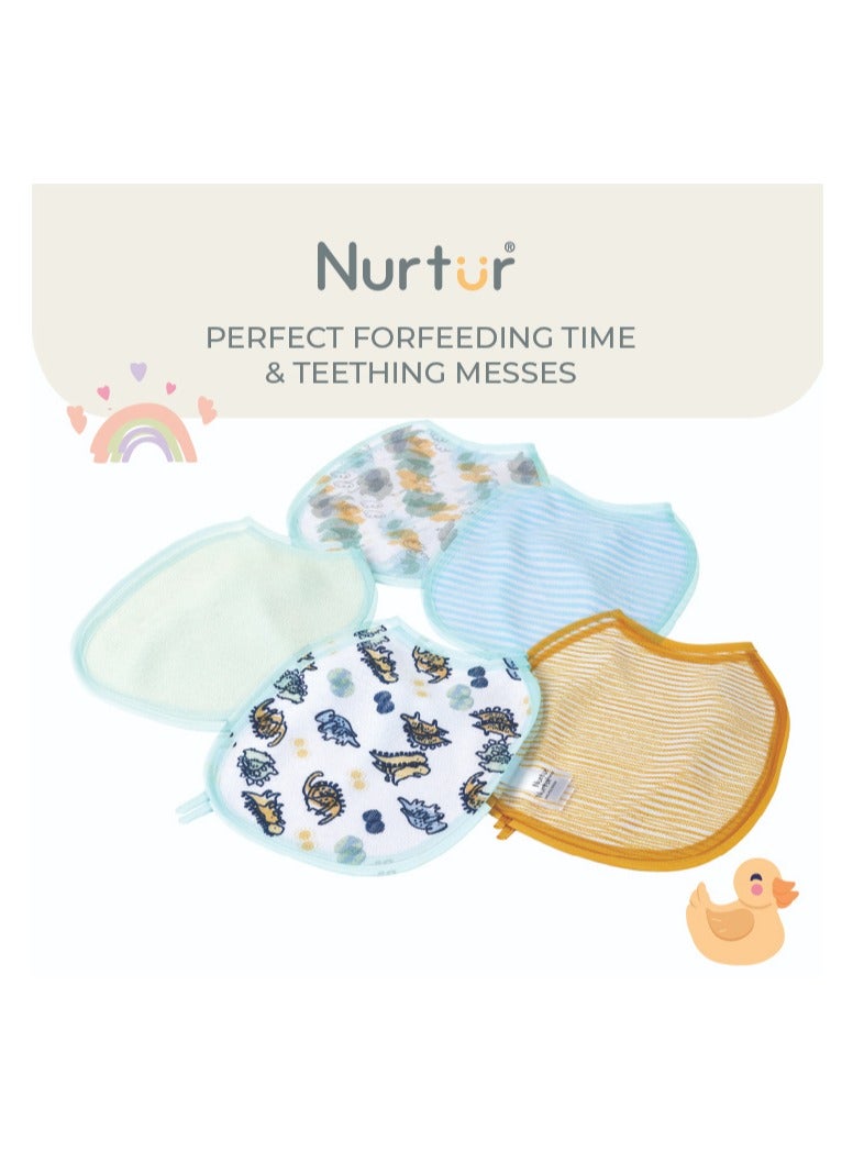 Nurtur bibs - Printed Character 5 Pack - Blue - Image 2