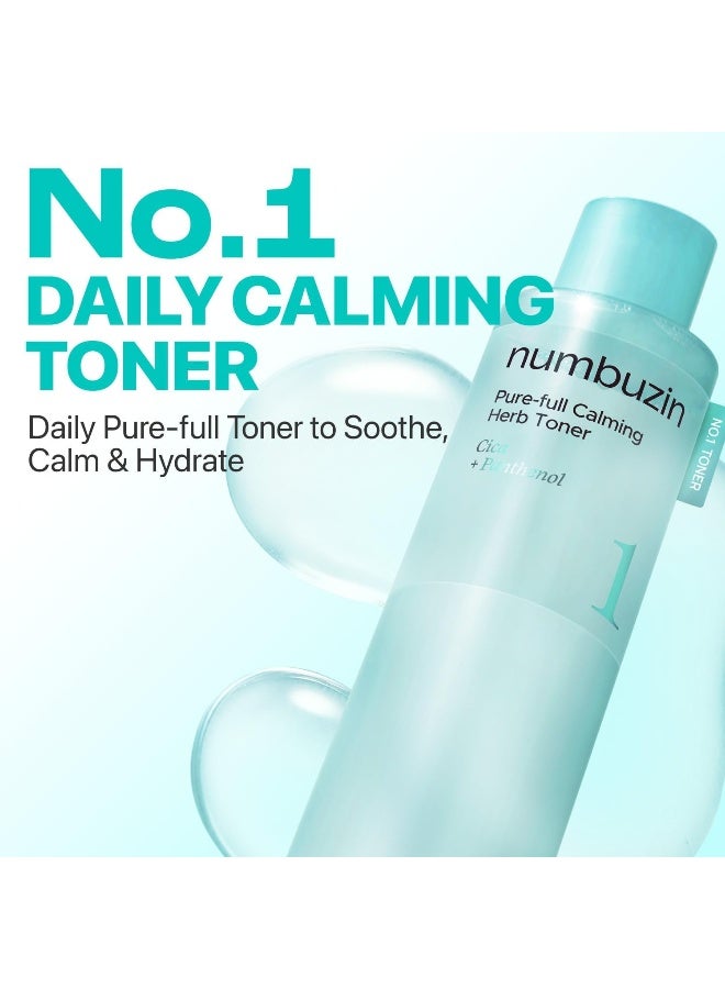 numbuzin No.1 Toner | Pure-Full Calming Herb Toner | Breakouts, Redness, Excess Oil Control, Blackhead Removal | Centella Asiatica, Heartleaf, Licorice Root | Acne-Prone, Sensitive Skin | 300ml - Image 2