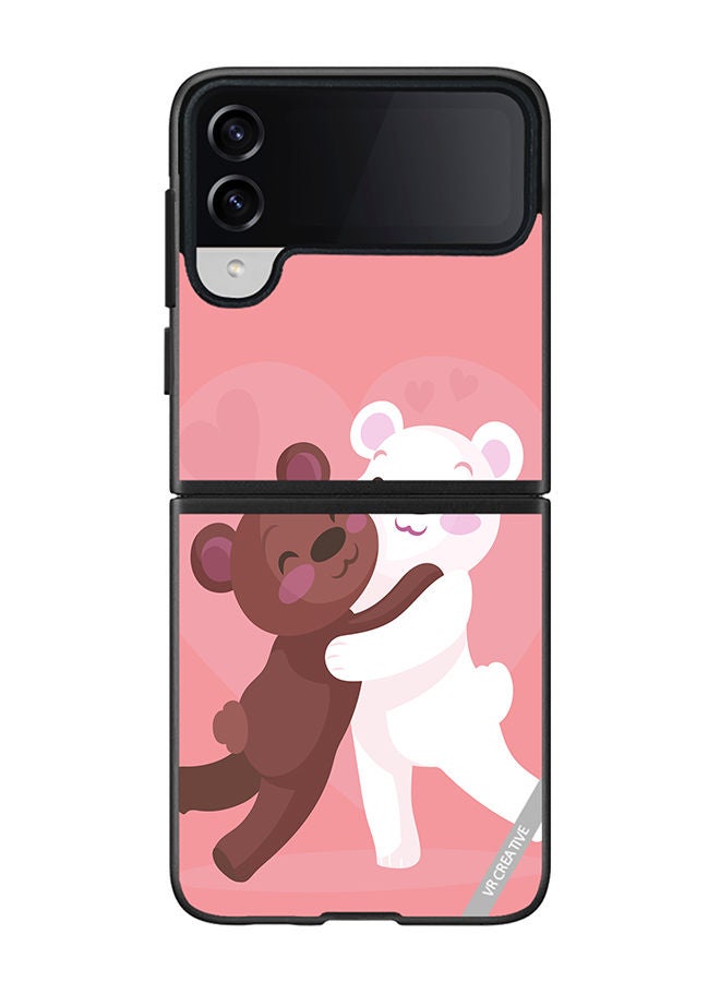 VR CREATIVE Protective Case Cover For Samsung Galaxy Z Flip4 Love Bear Design Multicolour - Image 1