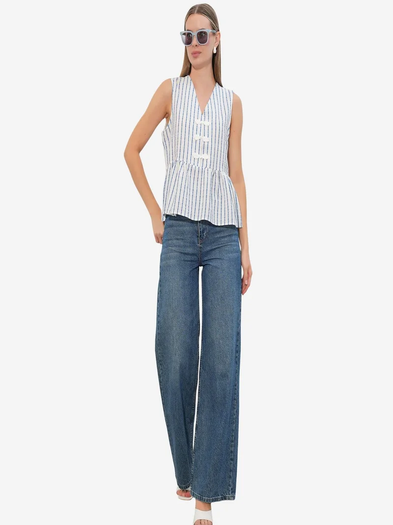 بيغ دارت BDART Women's Striped V-Neck Blouse