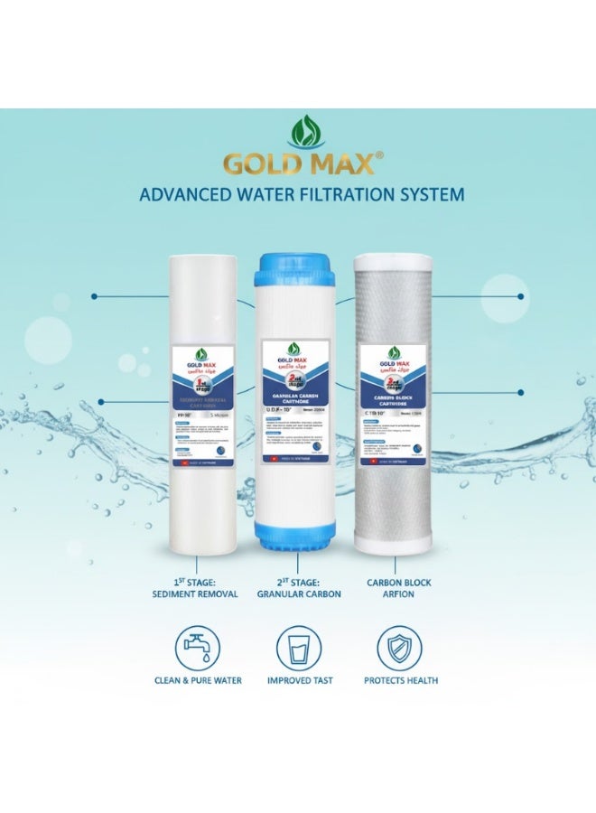 3 Stage water Filter, Whole House Water Filter,3-Stage water Filtration, 3 Stages Domestic Desalination Device Set for Essence Series Reverse Osmosis purified Water Filter System (3) - Image 2