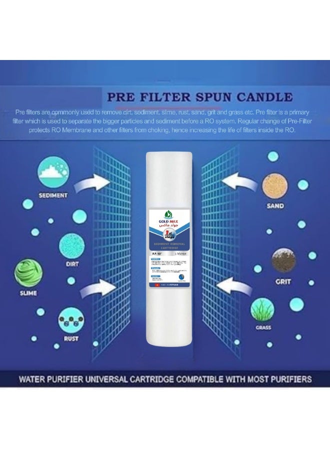 3 Stage water Filter, Whole House Water Filter,3-Stage water Filtration, 3 Stages Domestic Desalination Device Set for Essence Series Reverse Osmosis purified Water Filter System (3) - Image 5