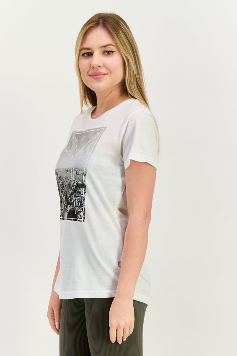 PUMA Women Sportswear Fit Short Sleeves Training Top, White - Image 3