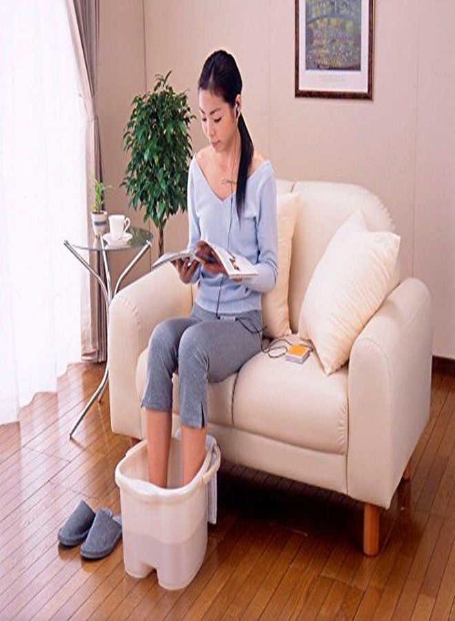 Inomata Pearl Foot Detox Massage Spa Bucket, White - Image 2