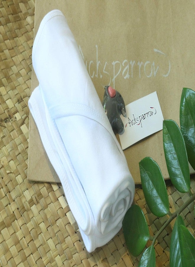 Picksparrow بطانية/منشفة/لفافة أطفال ناعمة بغطاء رأس من بيكسبارو (عبوة من قطعتين، 75 × 75 سم، أبيض، قطن، يسمح بمرور الهواء) - Image 4