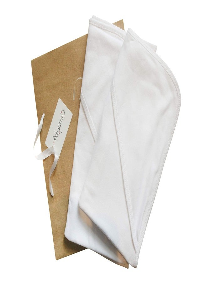 Picksparrow بطانية/منشفة/لفافة أطفال ناعمة بغطاء رأس من بيكسبارو (عبوة من قطعتين، 75 × 75 سم، أبيض، قطن، يسمح بمرور الهواء) - Image 1