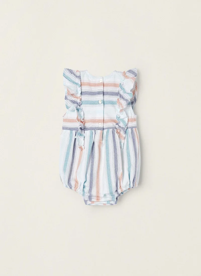 Zippy Striped Cotton Jumpsuit for Newborns