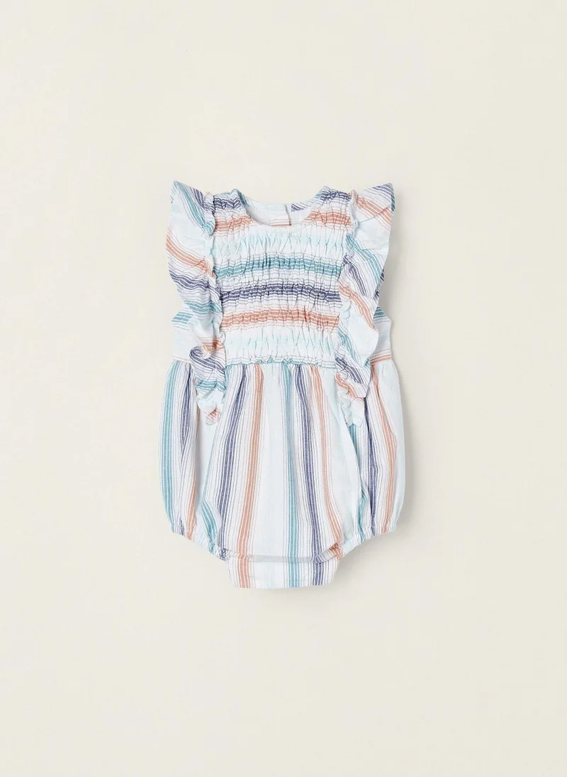 Zippy Striped Cotton Jumpsuit for Newborns