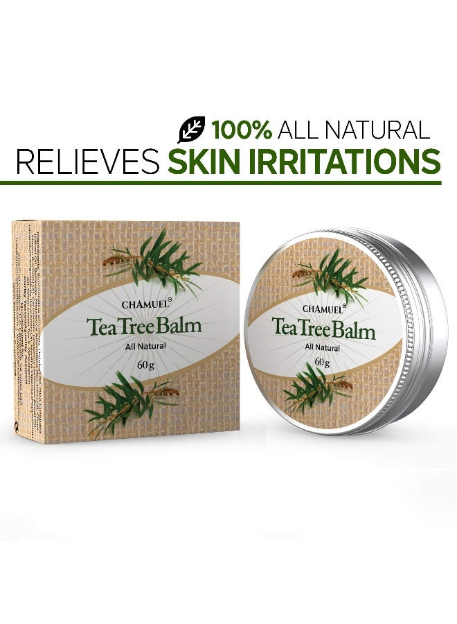 Chamuel Tea Tree Oil Balm All Natural Great Cream for Soothing Eczema Psoriasis Rashes Jock Itch Insect Bites Folliculitis Acne Itches Cracked Heels Cuticles Saddle Sores more - Image 2