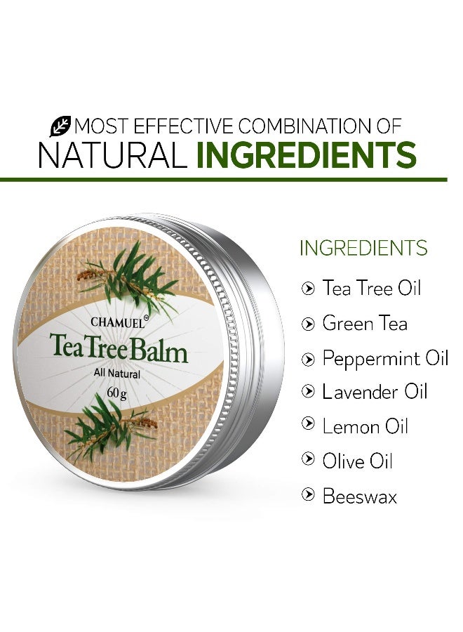 Chamuel Tea Tree Oil Balm All Natural Great Cream for Soothing Eczema Psoriasis Rashes Jock Itch Insect Bites Folliculitis Acne Itches Cracked Heels Cuticles Saddle Sores more - Image 4