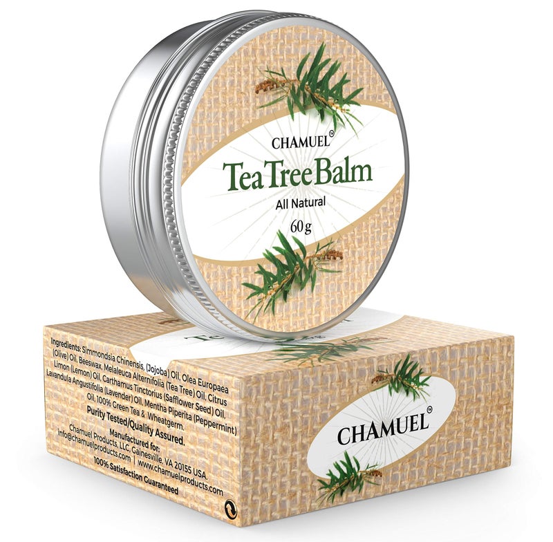 Chamuel Tea Tree Oil Balm All Natural Great Cream for Soothing Eczema Psoriasis Rashes Jock Itch Insect Bites Folliculitis Acne Itches Cracked Heels Cuticles Saddle Sores more - Image 1