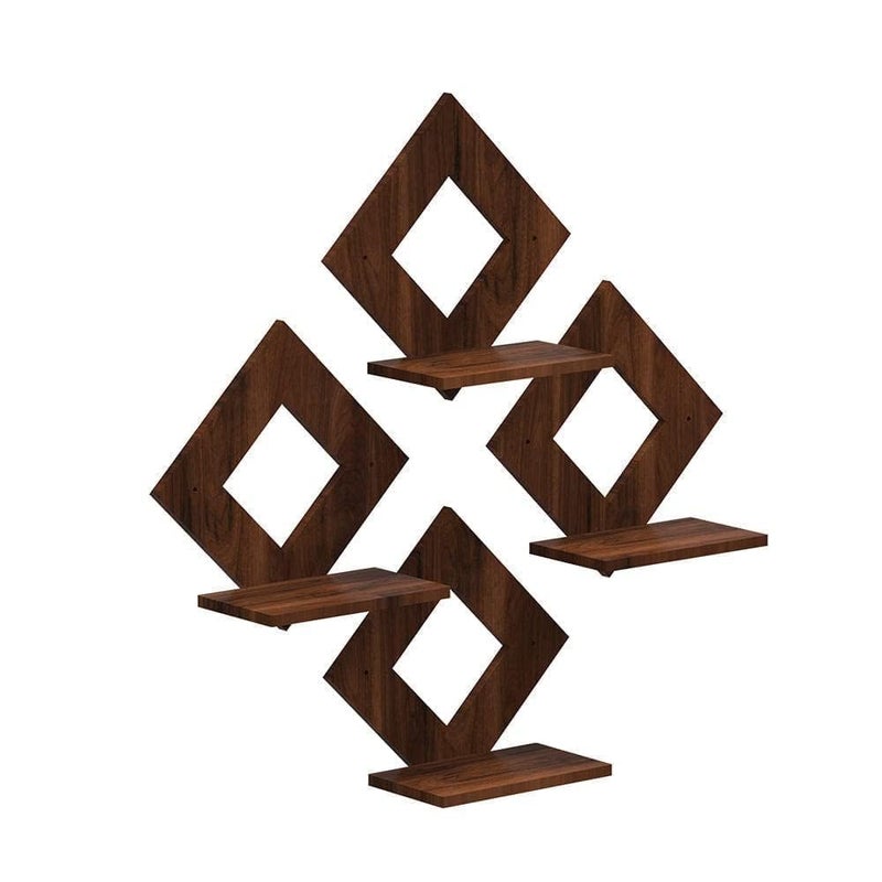 9br Wooden Wall Shelf Floating Display Rack for Art Decor Diwali Decoration Items Handcrafted Home Decor for Living Room Kitchen Bedroom Ideal Gift for Housewarming Weddings Festivals - Image 3