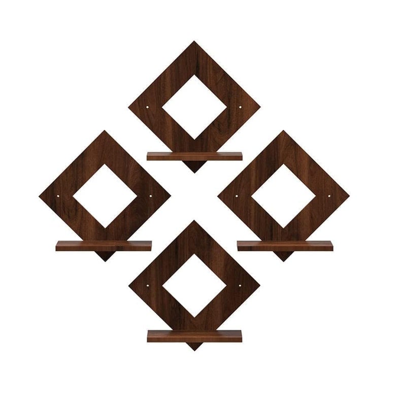 9br Wooden Wall Shelf Floating Display Rack for Art Decor Diwali Decoration Items Handcrafted Home Decor for Living Room Kitchen Bedroom Ideal Gift for Housewarming Weddings Festivals - Image 2