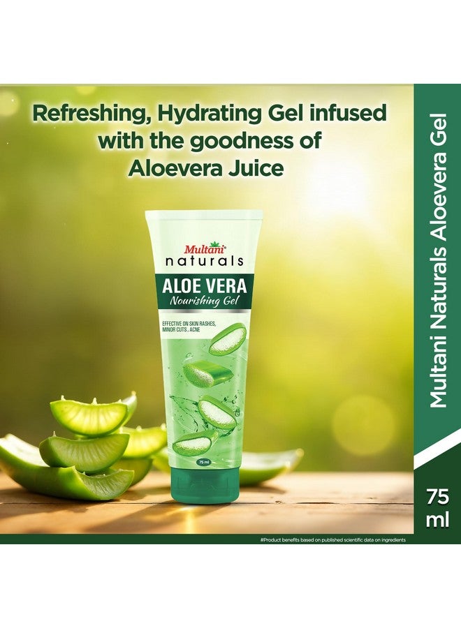 Multani جل الألوة فيرا المغذي من ملتانى ناتشورالز | للوجه والشعر | مرطب، مرطب، مهدئ للبشرة | جل متعدد الاستخدامات | خالي من البارابين | 75 مل - Image 2
