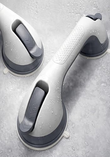 CIVJET Shower Handles for Elderly Suction 2 Pack Grab Bars for Bathtubs and Showers, bar Safety 500 lbs Walls Handicap Heavy Duty Holder Hooks to Lift Large Tile Glass Suction Cups Tool Chair - Image 1
