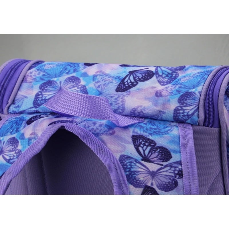 Canvas Backpack: 45 * 30 Cm 0.7 Kg Purple Durable Canvas Material - Spacious Secure Zipper Closure Stylish Animal Pattern School Backpack for Daily School Use - Image 3
