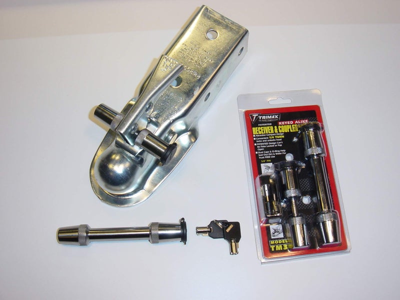 Trimax T3-5/8" Receiver & Tc1-7/8" Span Coupler Lock-Keyed Alike Set TM31, Clam Packaging, Chrome - Image 3