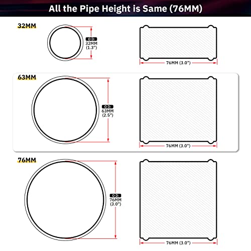 Hypertune Alloy Intake Turbo Intercooler Piping Extensor Hose Adapter Joiner Pipe Connector Silicone 63mm(2.5 inch) Pack of 2 - Image 2