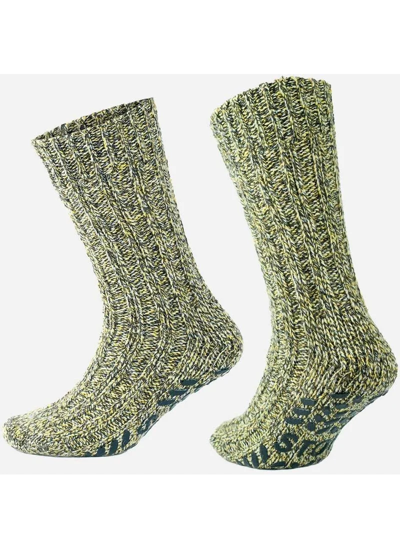 Aytuğ Men's Meriino Wool Cold Blocker Winter Yellow Socks - A-6043-S