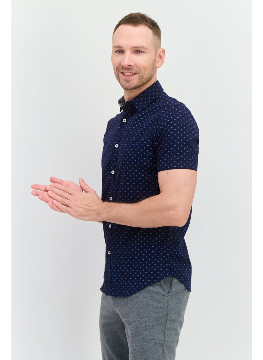 Men Regular Fit Allover Printed Short Sleeves Casual Shirt, Navy Blue Combo - pzsku/Z4A9B13E74AF99061774EZ/45/_/1738161367/7872e0f8-8115-43f9-bee2-24dbc70efa11