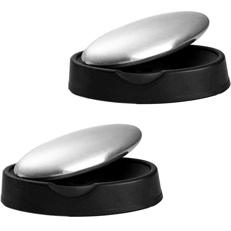 Mihey 2 Pack Stainless Steel Soap Bar Magic Odor Remover Eliminating Smell Like Onion, Fish or Garlic - Image 1