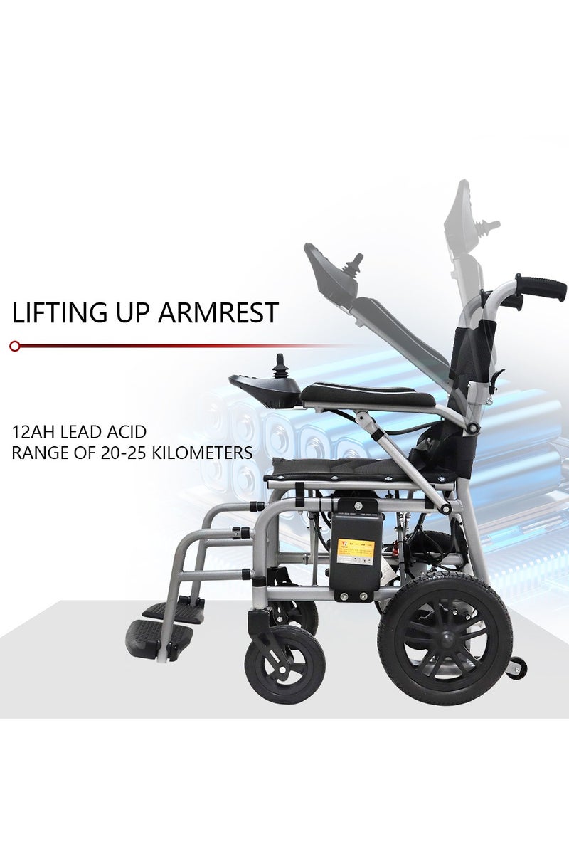 Electric Wheelchair for Adults - 15 Miles Long Travel Range, Lightweight Folding, Motorized Power Chair for Indoor Outdoor Mobility - Compact Size - Black - Image 4