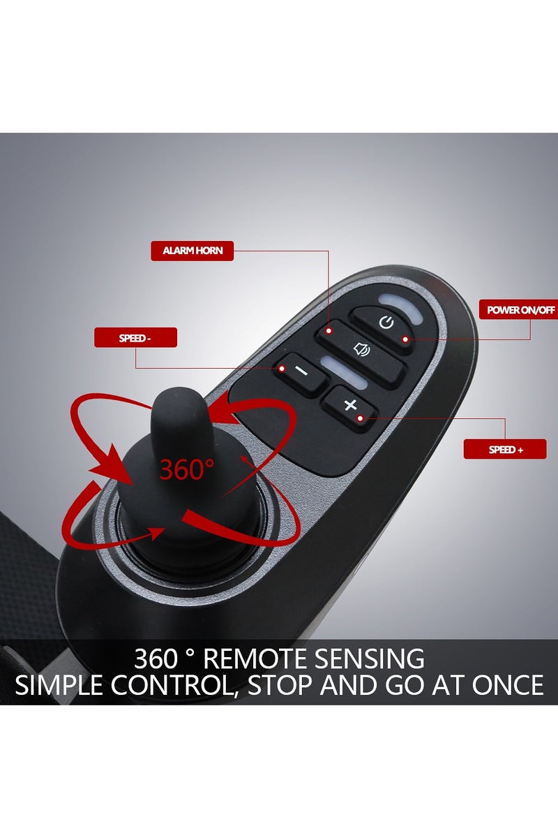 Electric Wheelchair for Adults - 15 Miles Long Travel Range, Lightweight Folding, Motorized Power Chair for Indoor Outdoor Mobility - Compact Size - Black - Image 3