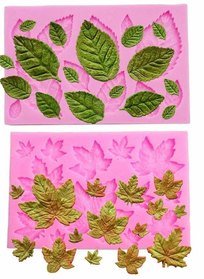SUNKOOL Rose Leaves Fondant Leaf Candy Mold for Sugar Paste, Chocolate, Fondant, Butter, Resin, Polymer Clay, Wax, Soap, Crafting Projects and Cake Decoration Decorating - Image 1