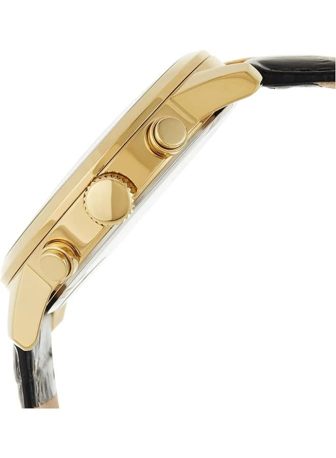 Guess Horizon Chronograph Quartz Black Dial Black Leather Strap Watch For Men - W0380G7 - Image 2