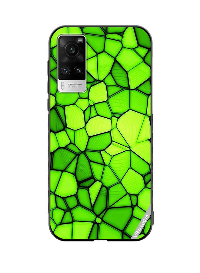 VR CREATIVE Protective Case Cover For Vivo X60 Pro Green Abstract Design Multicolour - Image 1