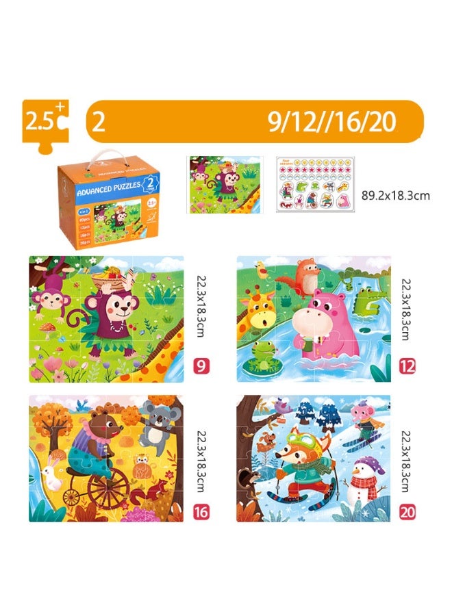 Stage 2 Four Seasons Educational Puzzle (2.5+ Years) | New Advanced Wooden Jigsaw for Kids | 7-Stage Logic Training (1-7 Years) | 9-20 Piece Growth Set | Includes Manual  Reward Stickers | Premium 5mm Plywood | Number Learning on Back | Non-Toxic Material | Interactive STEM Toy | Fine Motor Skills Development - Image 1