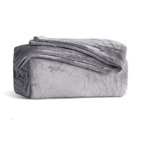 KMUSET Fleece Blanket Grey Queen Size Lightweight Cozy Plush Microfiber Solid Blanket Factory Shop