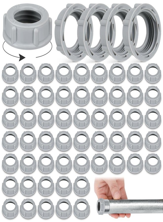 Pushglossy 50 Pcs Plastic Insulating Bushing Threaded Electrical Bushings for EMT, Rigid or IMC Conduit Fitting (2 Inch) - Image 1