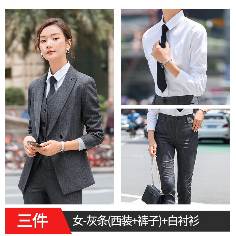 This Job Korean Fashion Striped Suit Coat Men'S And Women'S Formal Suit Suit Long Sleeve Office Suit Formal Suit - Image 1